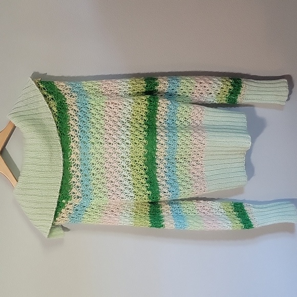 Womens Free People green, blue, pink, button down sweater in size small - Picture 3 of 7